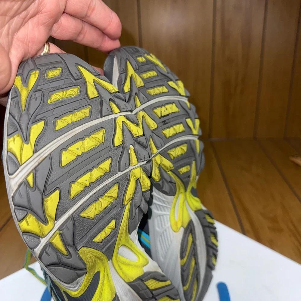 Asics Gel-Venture 5 Womens 11 Grey Blue Yellow Trail Running Shoes‎ T5N8N